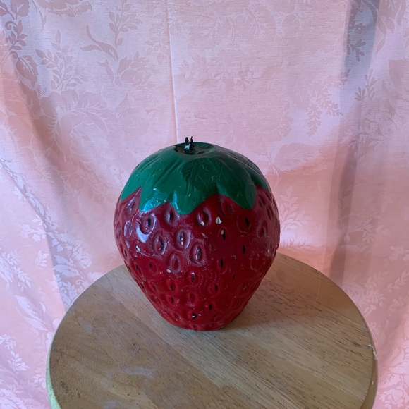 Vintage strawberry candle